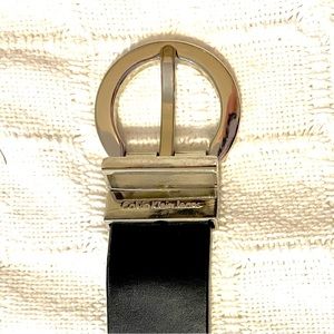 Women’s Large Black Calvin Klein belt with silver buckle